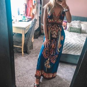 Bright Patterned Maxi Dress